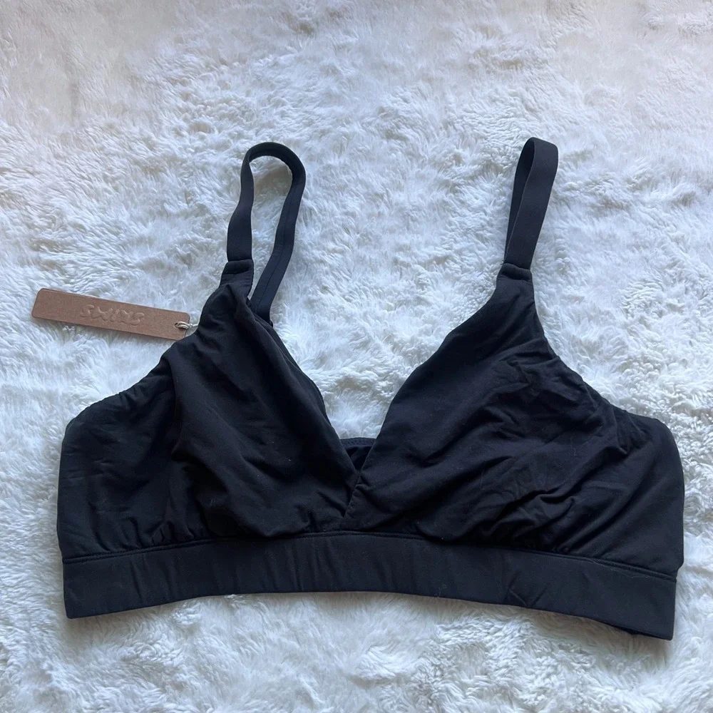 SKIMS Womens Fits Everybody Triangle Bralette Onyx Black Size 2X BR-TRI-2024 NWT